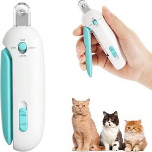 Pet Nail Clipper with Safety Guard - White and Blue